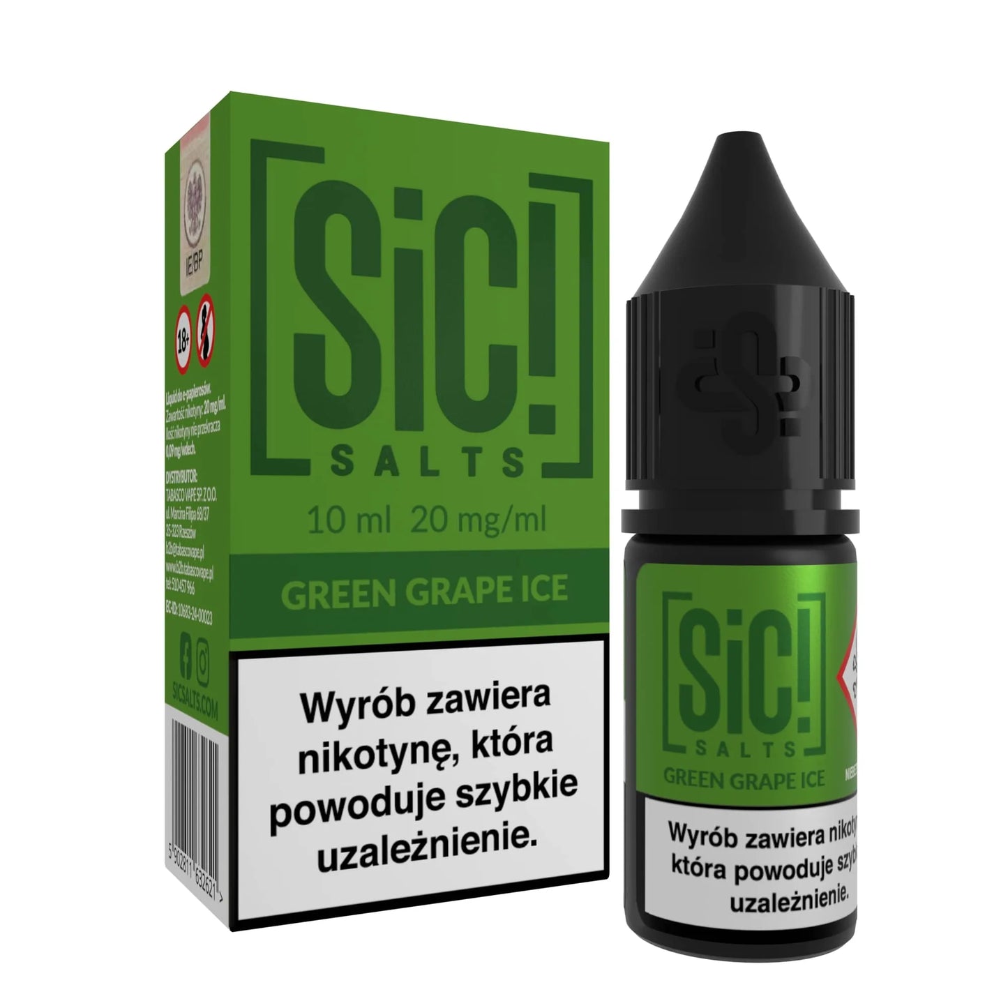Liquid Sic Salts! 10ml - Green Grape Ice 20mg